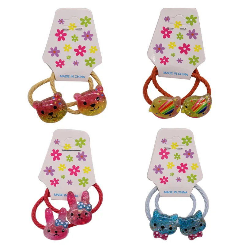 2 шт. яркие детские эластичные повязки для волос с медведем кошкой кроликом