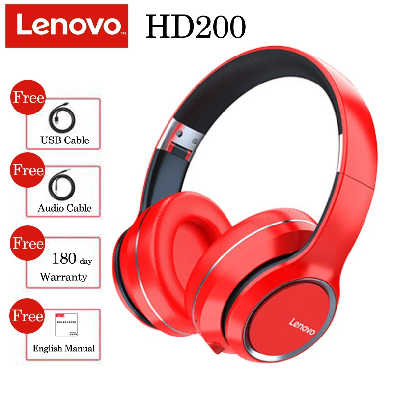 

Bluetooth-наушники Lenovo HD200 складные с шумоподавлением и микрофоном