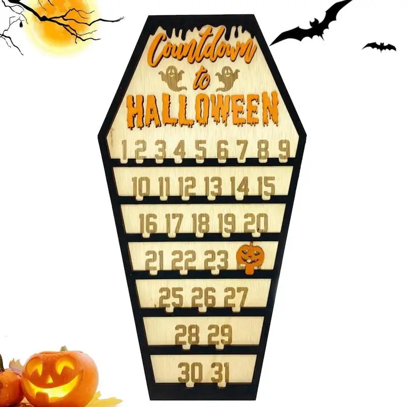 

Календарь с обратным отсчетом на Хэллоуин, подвижный календарь с гроб, календарь для Хэллоуина, предмет лета, отличный подарок для друзей и семьи