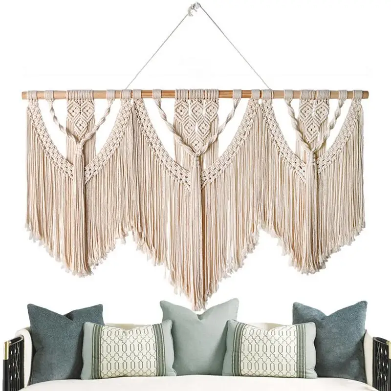 

Макраме настенный гобелен ручной работы хлопковая веревка гобелен в стиле бохо домашний декор гобелен настенная занавеска дверь свадебный...