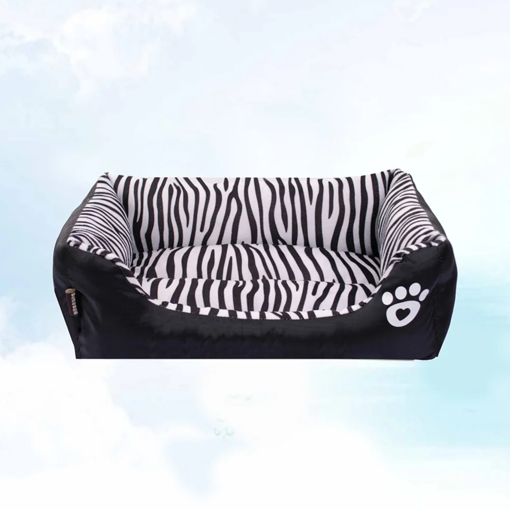 

Zebra Pattern Pet Bed Autumn and Winter Warm Pet Dog Bed Cushion Cosy Cat House Mat Size S