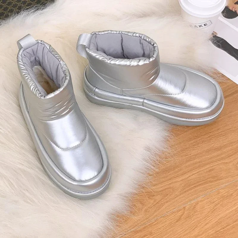 Удобные пуховые тканевые кроссовки 3 5 см из натуральной кожи на танкетке зимние