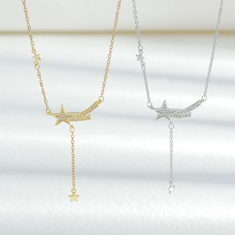 

Wholesale New Micro-Inlaid Rhinestone XINGX Necklace Female Niche Design Tassel Choker Chain Fashion