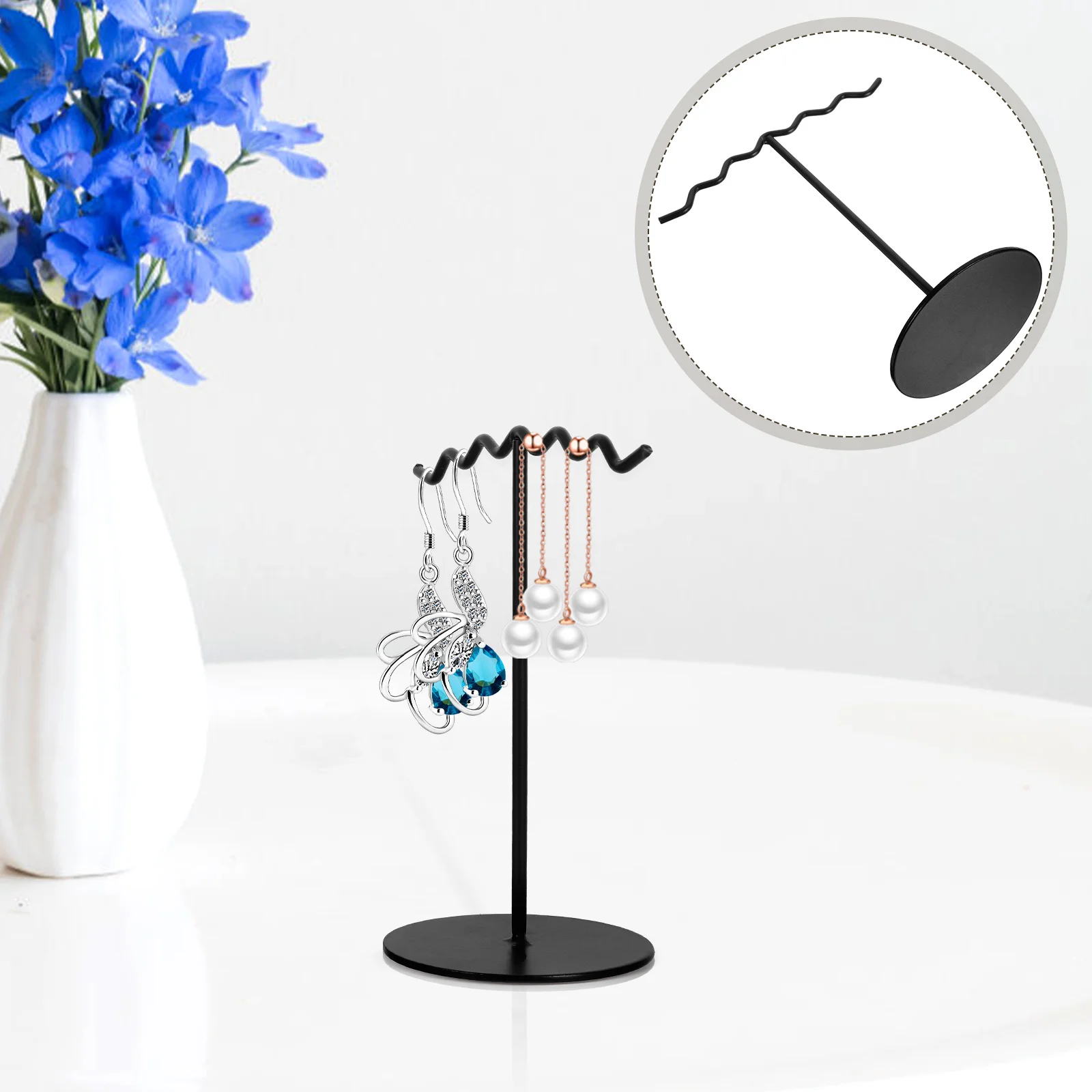 

2pcs Jewelry Organizer Showing Stand Earring Holder Earring Display Rack Necklace Stand