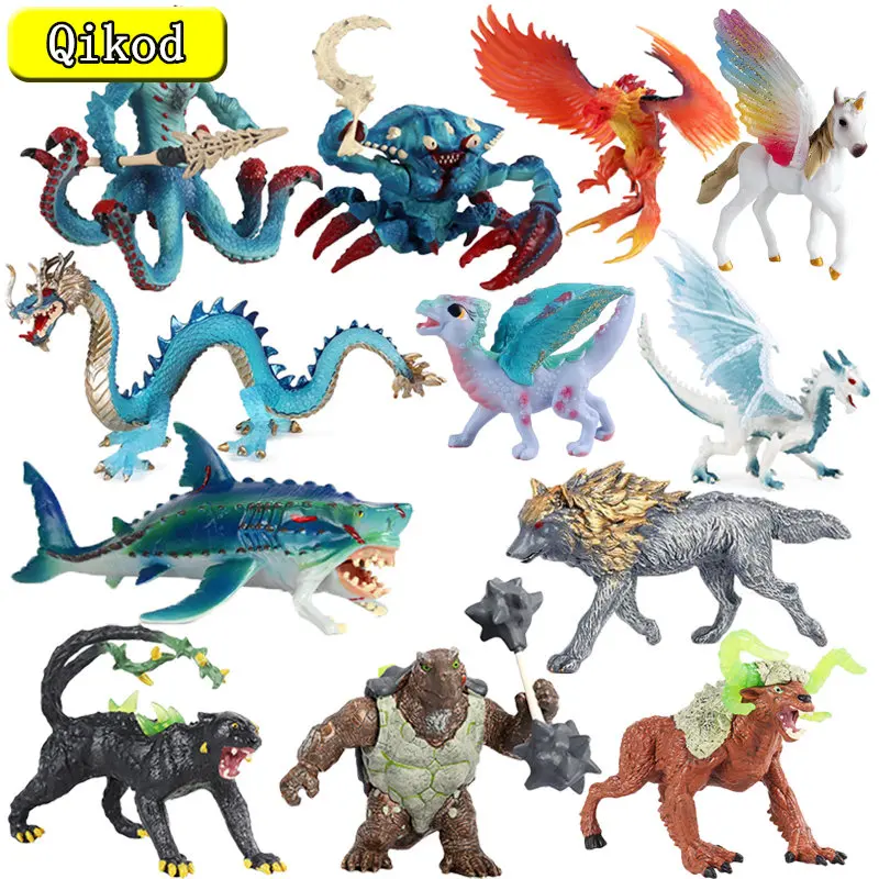 

Hot Mythical Animal devil dragon figurines ocean Crabs Octopus Monster Battle turtle Action figure Children Collection Toy Gifts