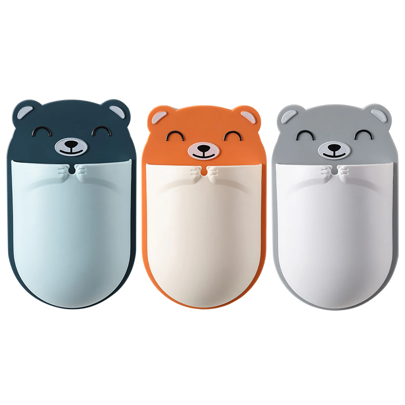 

Cartoon Bear Rack Tooth Brush Holders Punch-Free Cartoon Pasta Board Bathroom Wall Mounted Toothbrush Storage Drain Rack