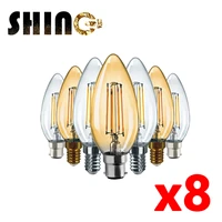 8pcslot 220v led filament bulb c35 4w retro edison bulb e14 b22 bombillas vintage lamp 2700k 4000k home decoration