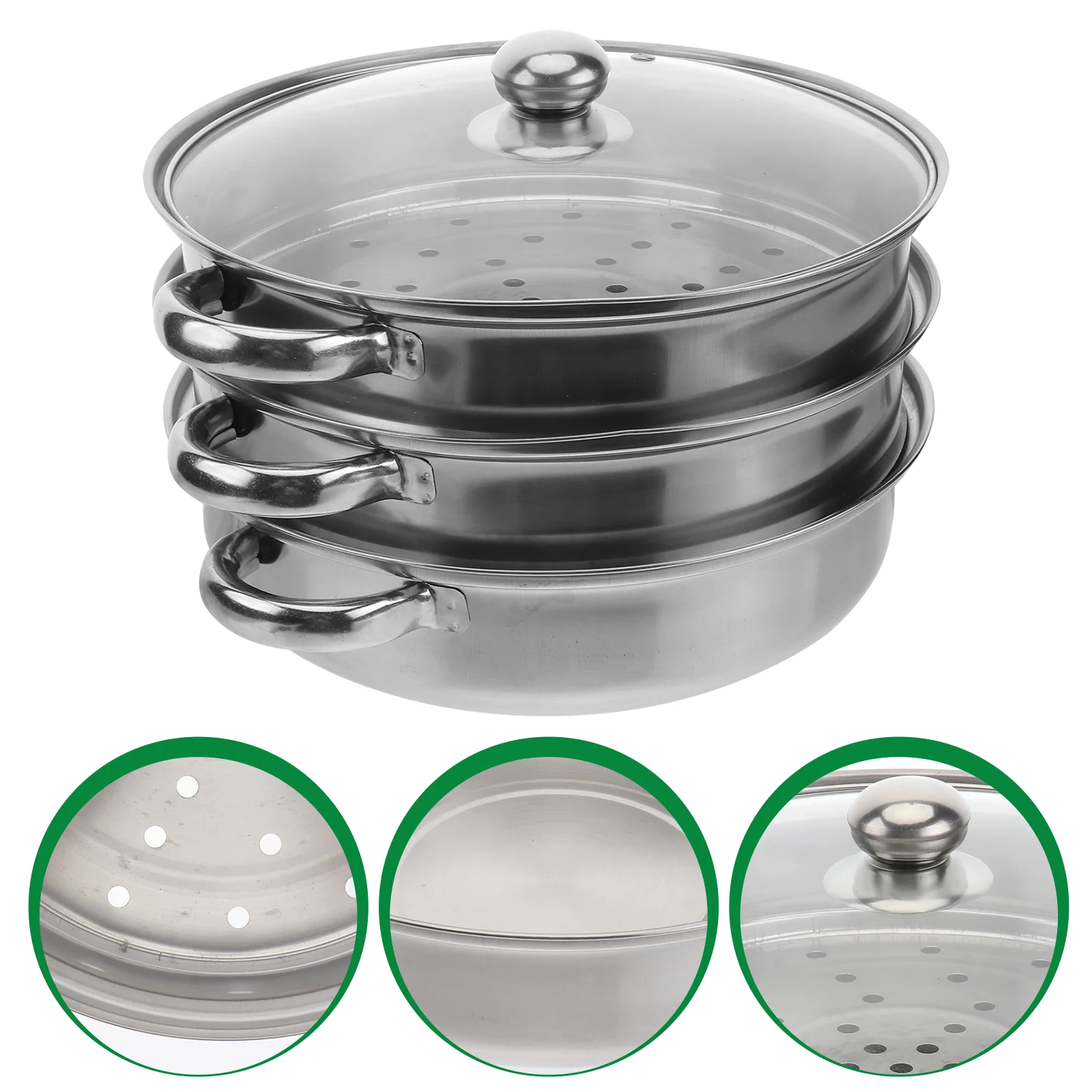 

1pc Steamer Pot Pasta Steamer Kitchen Accessory Seafood Steamer Stainless Steel Steamer Pot Large Steamer Pot
