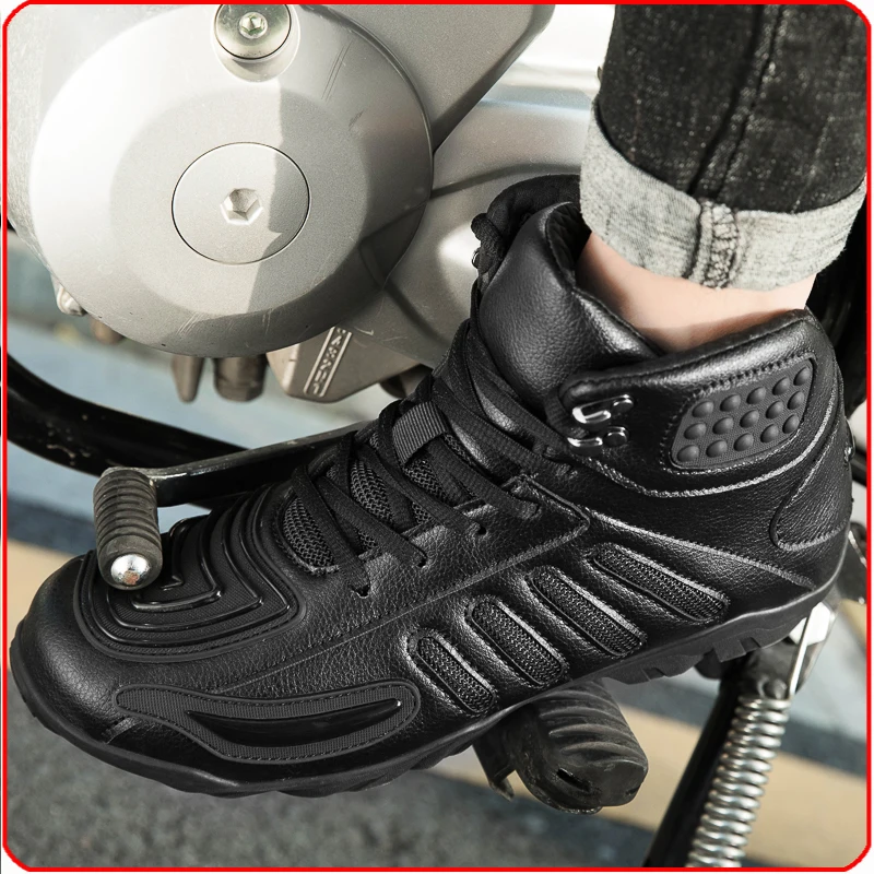 

NEW Four Seasons Motorcycle Riding Boots Men's Anti-fall Motorcross Boots Men Breathable Rider Road Racing Casual Shoes