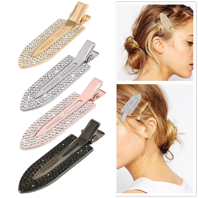 

New Metal Traceless Rhinestone Hairpin for Women Side Bangs Clips Makeup Face Wash Stage Banquet Hair Accessories for Girls