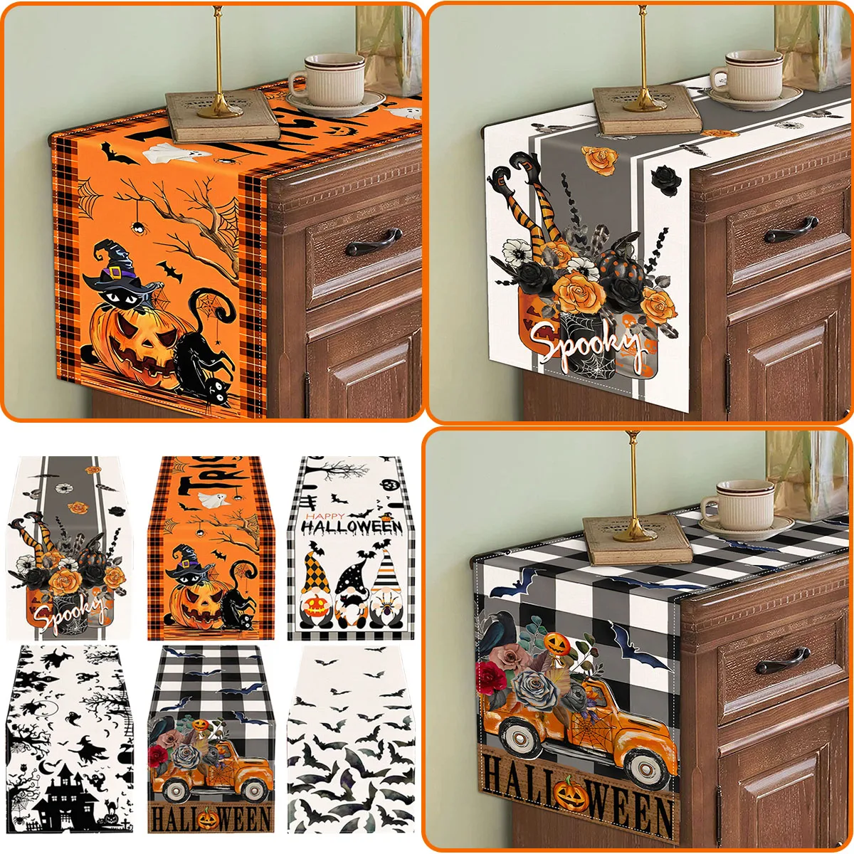 

Скатерть для Хэллоуина, прямоугольная, с принтом тыквы