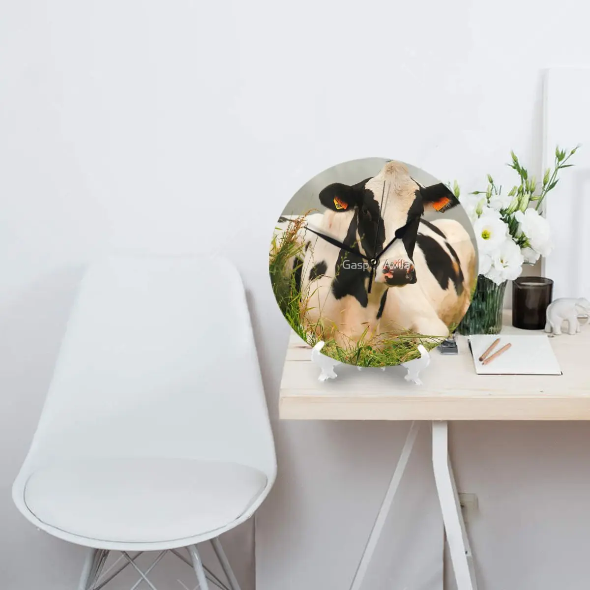 Holstein Корова настенные часы декор комнаты должны быть орнамент круглый