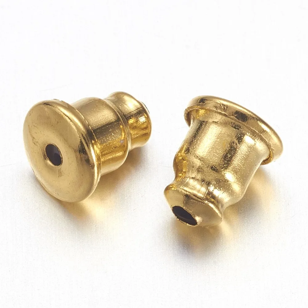 100pcs 5.6x5mm Stainless Steel Golden Earrings Back Post Jewelry Making DIY Findings Earnuts