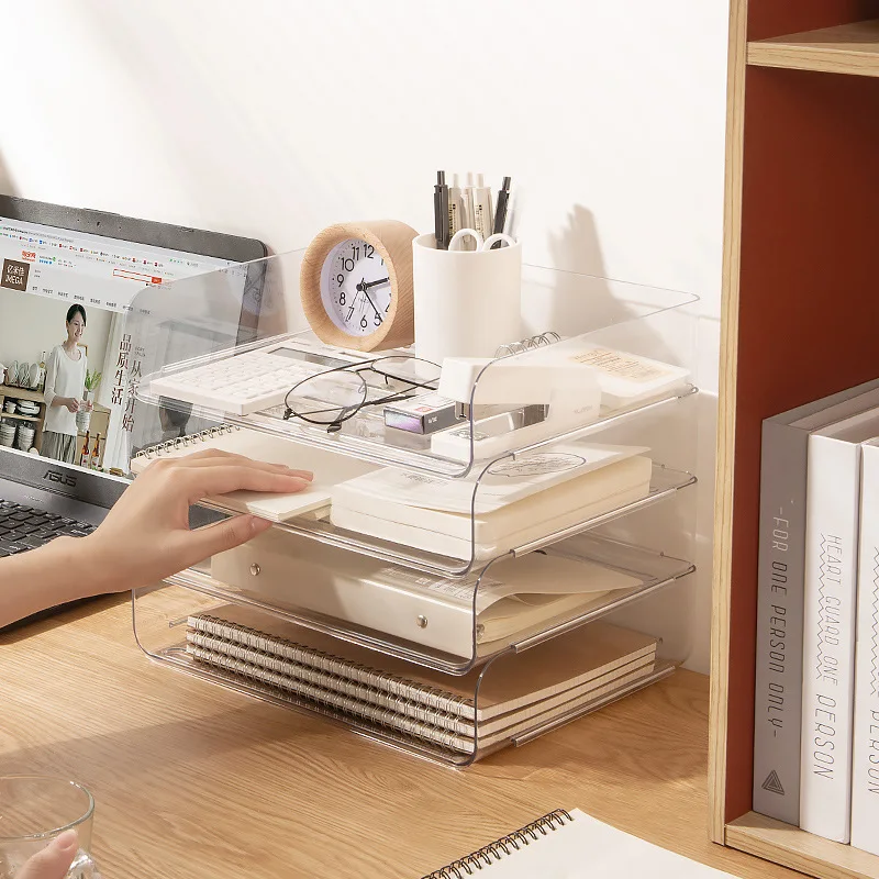 

File Shelf Desktop Storage Box File Storage Shelf Multi-layer Data Box Office Desk Creative Storage
