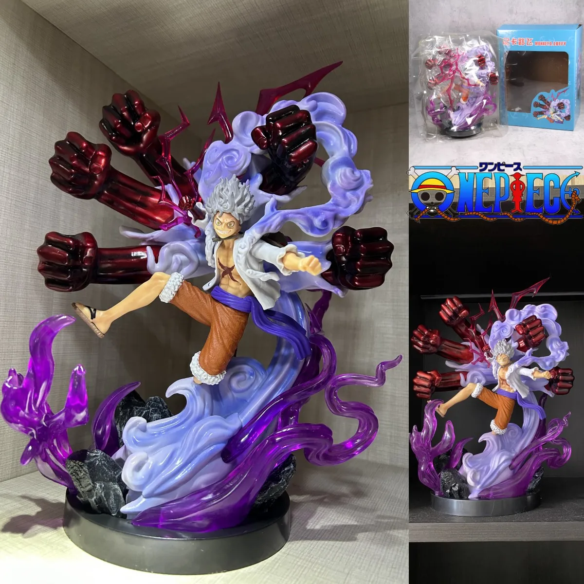 

33 см аниме One Piece Gear 5 "Луффи, солнце, Бог, дьявол, фрукты, пробуждение, ПВХ фигурка, статуя, Коллекционная модель, игрушки в подарок