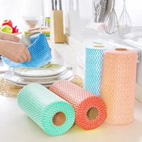 1roll non woven fabric wiping cleaning cloth towels kitchen towel disposable striped practical rags souring pad household tools