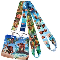 moana animated nautical movie lanyards for keys chain id credit card cover pass mobile phone charm neck straps badge holder