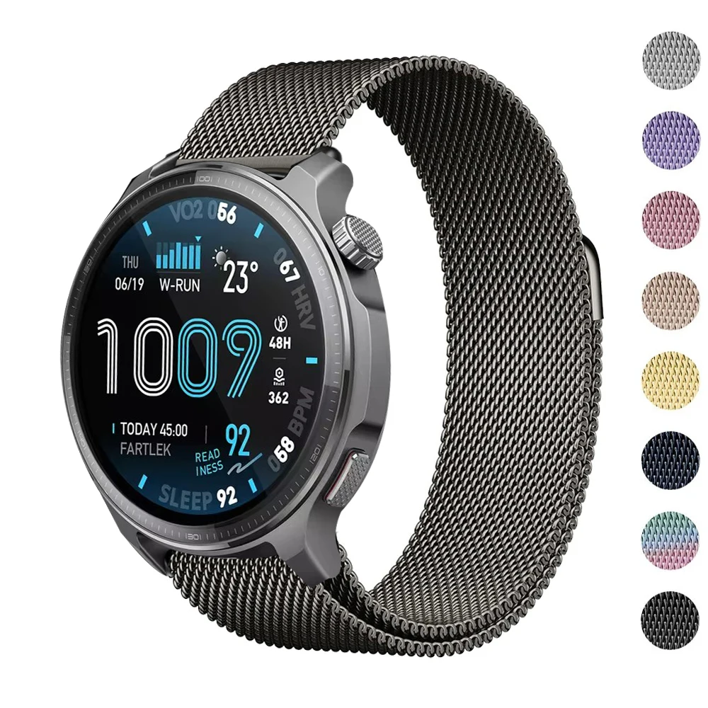 Фото Ремешок-петля для Amazfit Balance 2 XT, 20 мм, 22 мм, магнитный металлический браслет из нержавеющей стали для Amazfit Balance 2 XT, аксессуары №1
