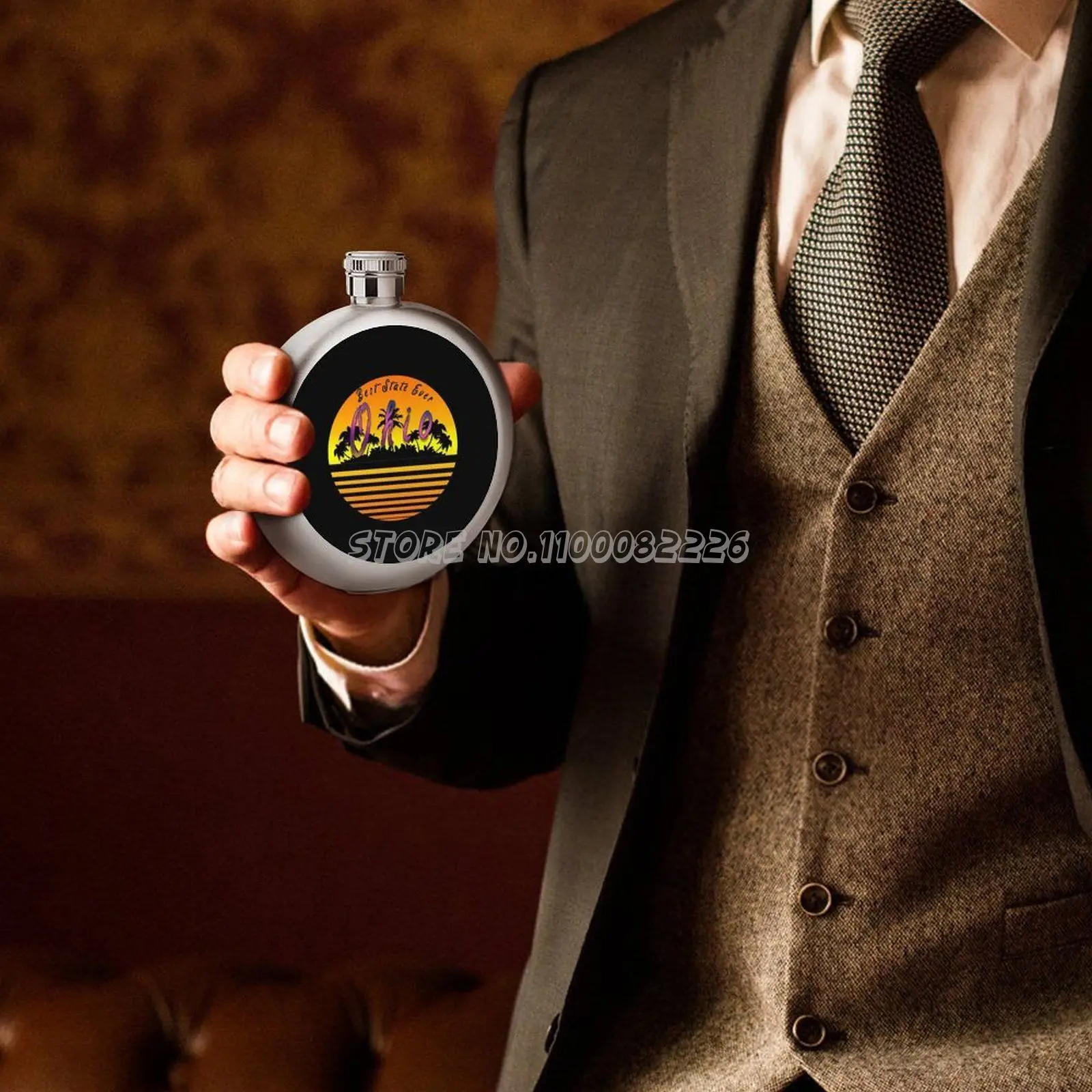 Мы-Огайо колба новинка 5 унций нержавеющая сталь спиртовой флакон бутылка посуда