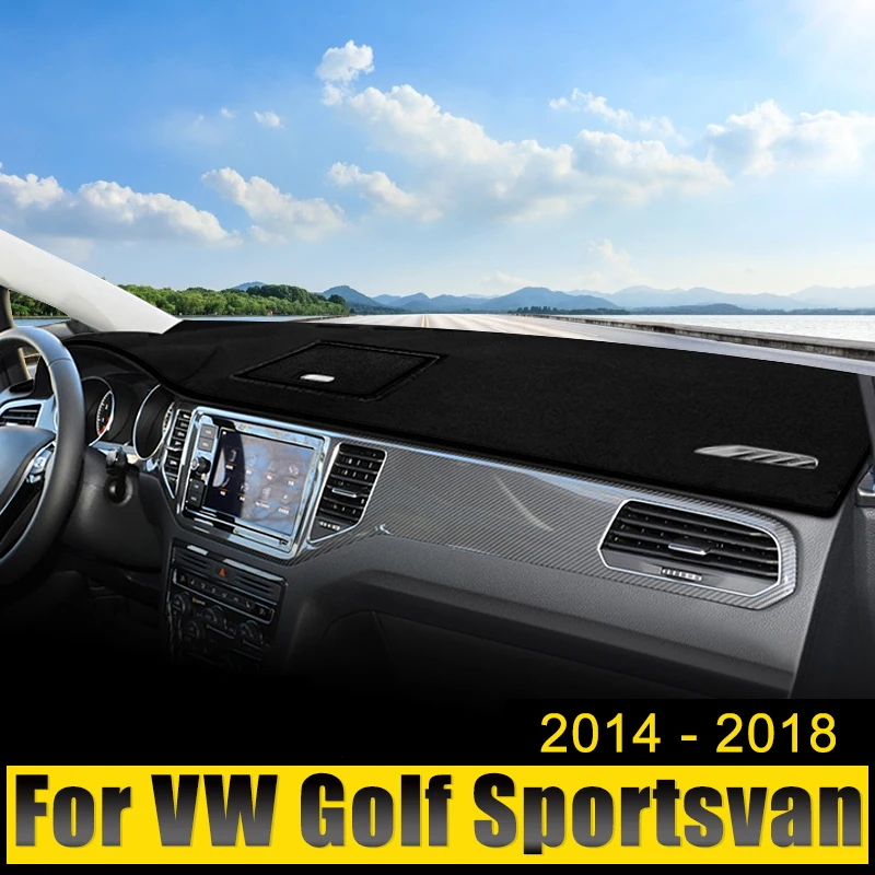 

Car Dashboard Cover Avoid Light Sun Shade Anti-UV Carpets Non-Slip Mat For Volkswagen VW Golf Sportsvan 2014 2015 2016 2017 2018