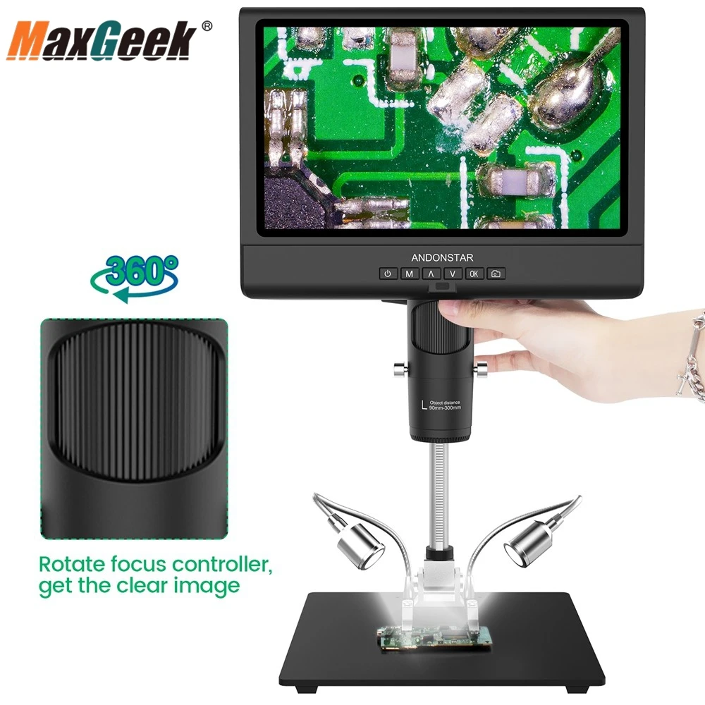 

MAXGEEK Andonstar AD209 Цифровой микроскоп 10 дюймов 1500X-3000X