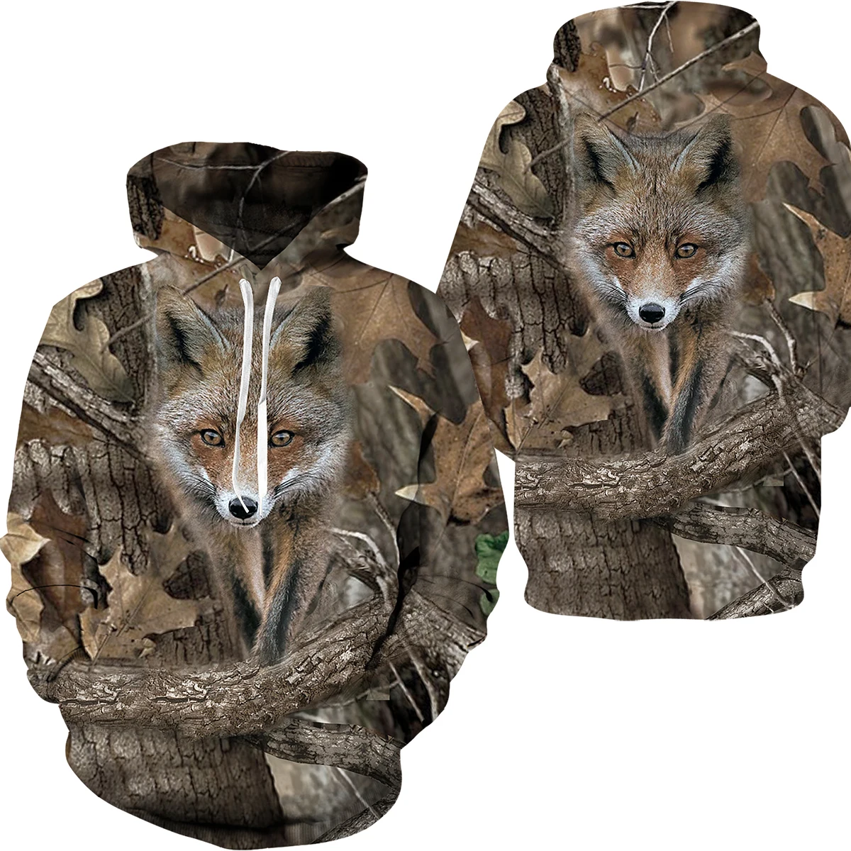 

Forest Camouflage Print Men's Hoodies Outdoor Fishing Camping Hunting Essentials Pullover Fashion 3D Animal Pattern Jackets Coat
