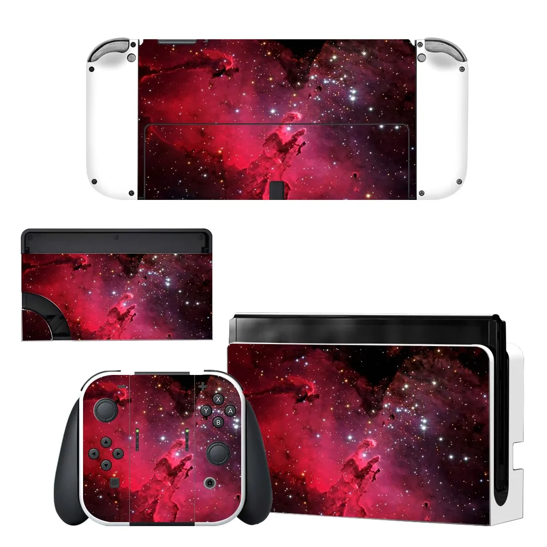 

Full Body Protective Cover Skin Art Decals for NS Switch Oled Game Console Controller Decor 1set Starry Colorful Sticker