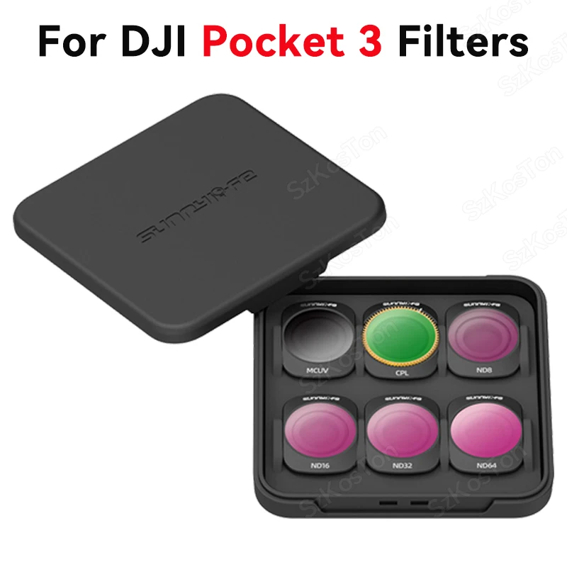 Фото Набор фильтров ND для DJI Pocket 3, фильтр для объектива камеры CPL UV ND8 ND16 ND32 ND64 ND8PL ND16PL, звездные фильтры Osmo Pocket 3, аксессуары №1