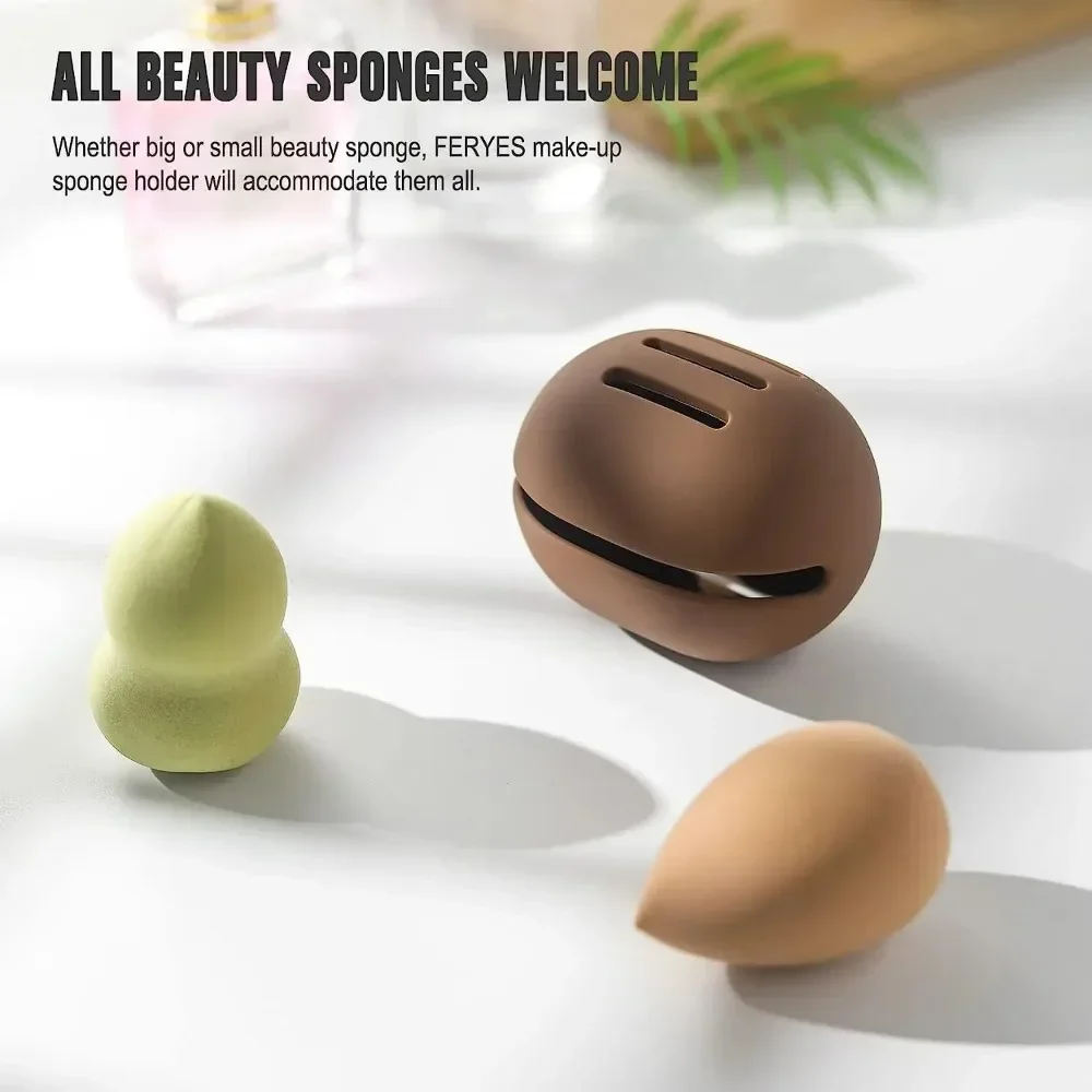 

Silicone Makeup Sponge Storage Box Shatterproof Eco-Friendly Beauty Make Up Case for Travel Gift for Women Girls Makeup Tools