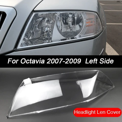 Для автомобиля Skoda Octavia 2007-2009 Передняя боковая фара Прозрачная крышка объектива Лампы головного света Абажур в виде ракушки