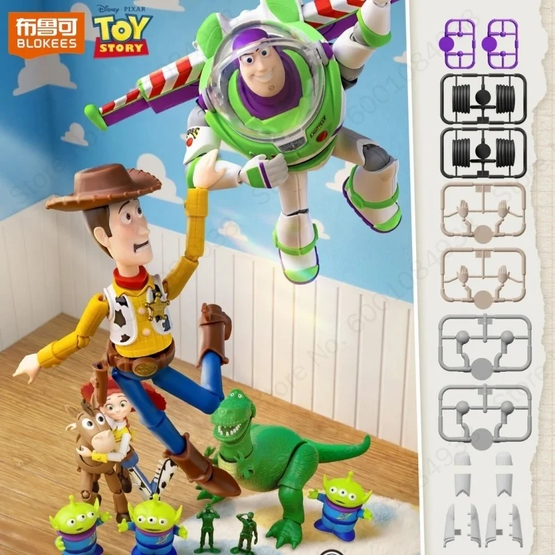 Фото Новая коллекционная фигурка Blokees Disney Pixar Toy Story Elite Edition V1: Вуди и Базз Лайтер (подвижная модель, серия Blind Box) №2