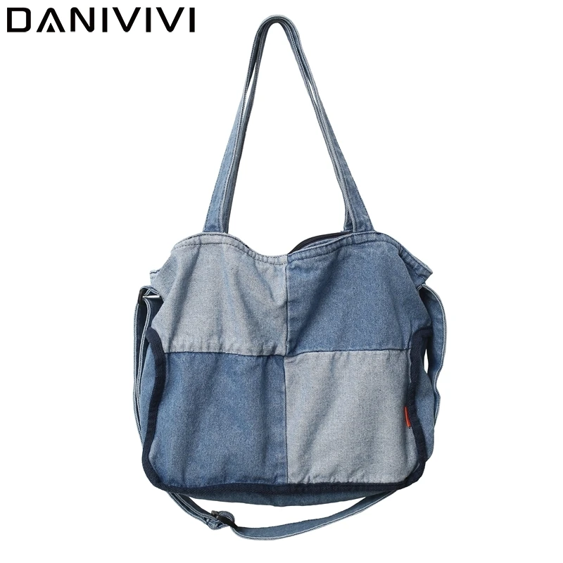 

NEW Denim Large Women's Shoulder Bag Luxury Designer Handbag Crossbody Bags for Women Shopper Tote Bag Book Purses and Handbags