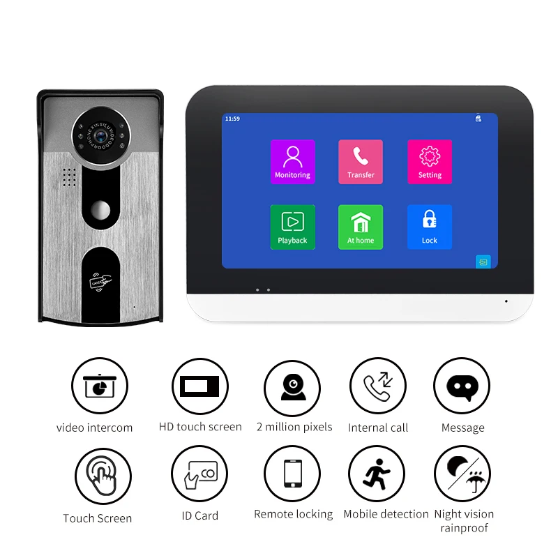 7 Inch WiFi Video Door Phone Intercom 1080P Doorbell Camera Support Smart Phone and Tuya Wireless Entry Security System for Home enlarge