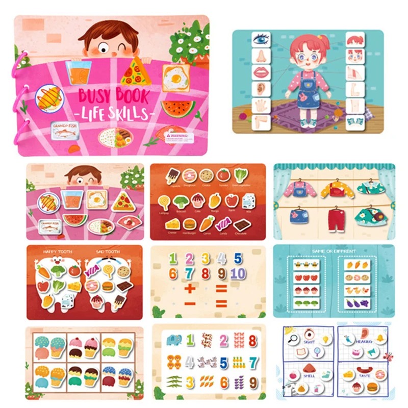 Montessori Baby Busy book my first Quiet Book Paste Early Learning Education Toy Children Toy Matching game for babies 2 3 years images - 6