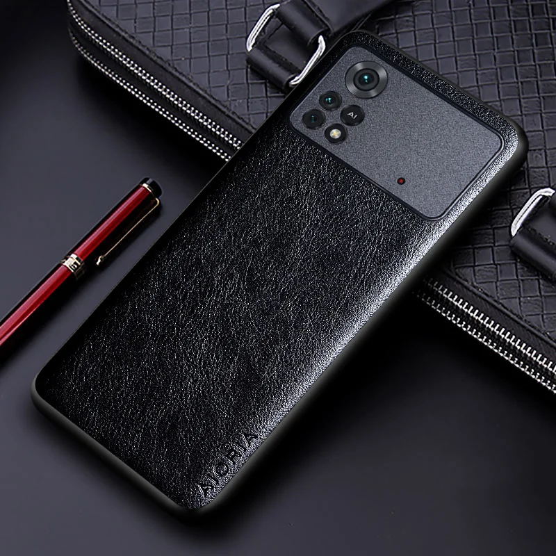 luxury pu leather case for xiaomi poco x4 pro nfc 5g coque business solid color design phone cover for xiaomi poco x4 pro case free global shipping