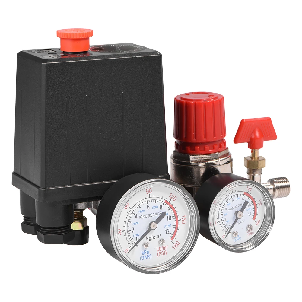 

Small Air Compressor Pressure Switch Control Valve Regulator with Gauges Air Air Air