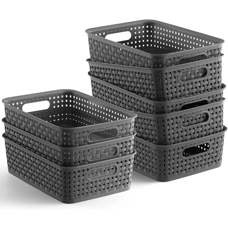 

LBER Plastic Storage Baskets, Laundry Organization And Storage Bins, Household Basket Organizers For Kitchens, Countertop