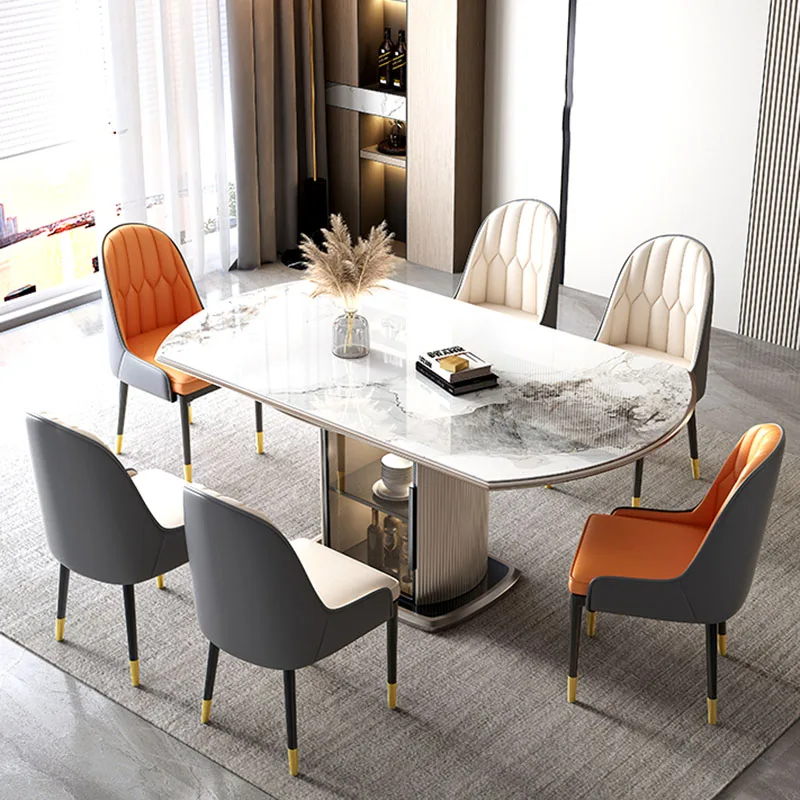 

Luxury Foldable Dining Table Extendable Center Kitchen Mobile Dinner Desk Dining Table Marble Mesa Comedor Garden Furniture Sets