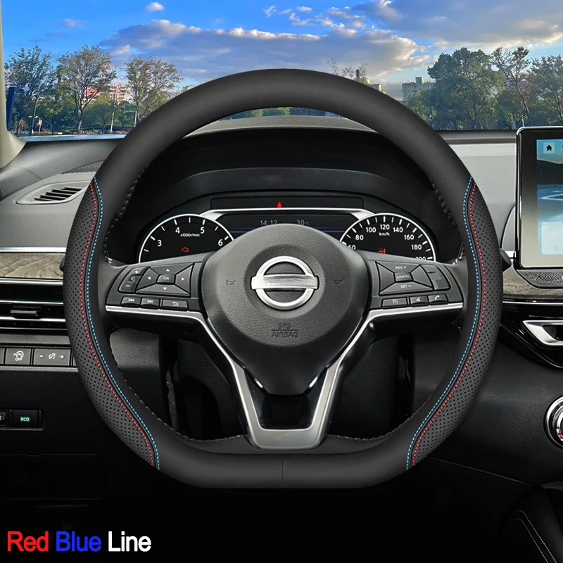 

Автомобильный чехол на руль для Nissan Teana X_trail Qashqai 2019 2020 2021 2022 2023 2024 2025 Автоматическая оплетка на руль