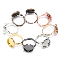 new alloy adjustable blank ring settings base 10pcslot fit dia 101214161820 mm cabochons cameo for diy jewelry making