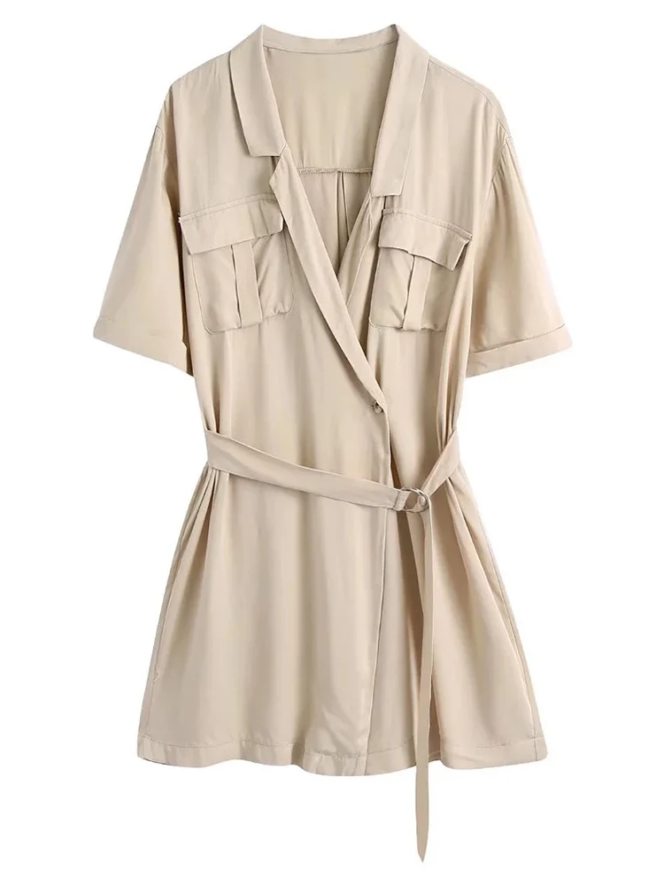 

Женское платье на весну и осень, юбка миди с отложным воротником и длинным рукавом, на шнуровке, женская модная повседневная юбка, женская од...