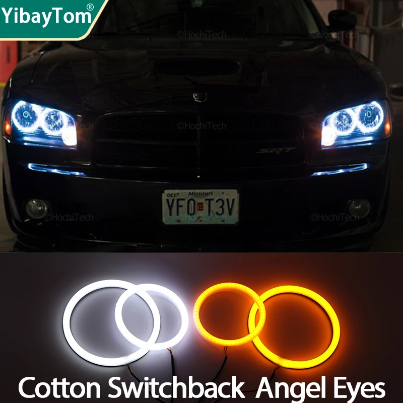 

Хлопковые переключаемые поворотные сигнальные кольца с ореолом для Dodge Charger LX 2005-2010 желтые белые светодиодные кольца SMD