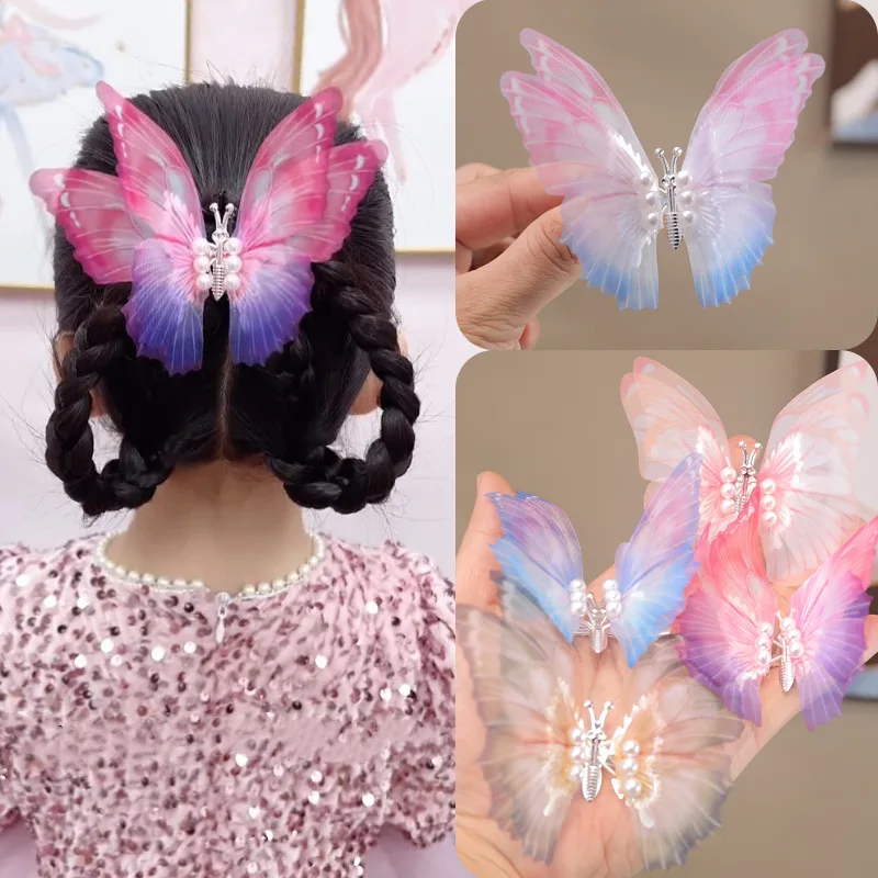 

Colorful Butterfly Hair Clips Women Girl Barrette Wedding Hairpins Pearl Hairclip Hair Bows Hairgrip Ornaments Hair Accessories