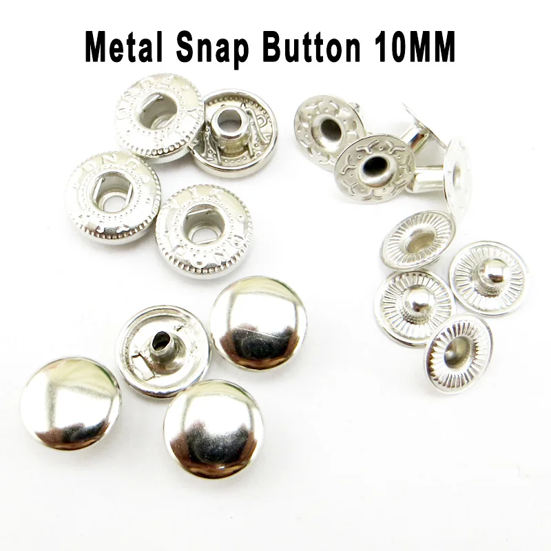 

50 шт. 10 мм Металлические серебряные кнопки, декоративные аксессуары для одежды, круглые кнопки