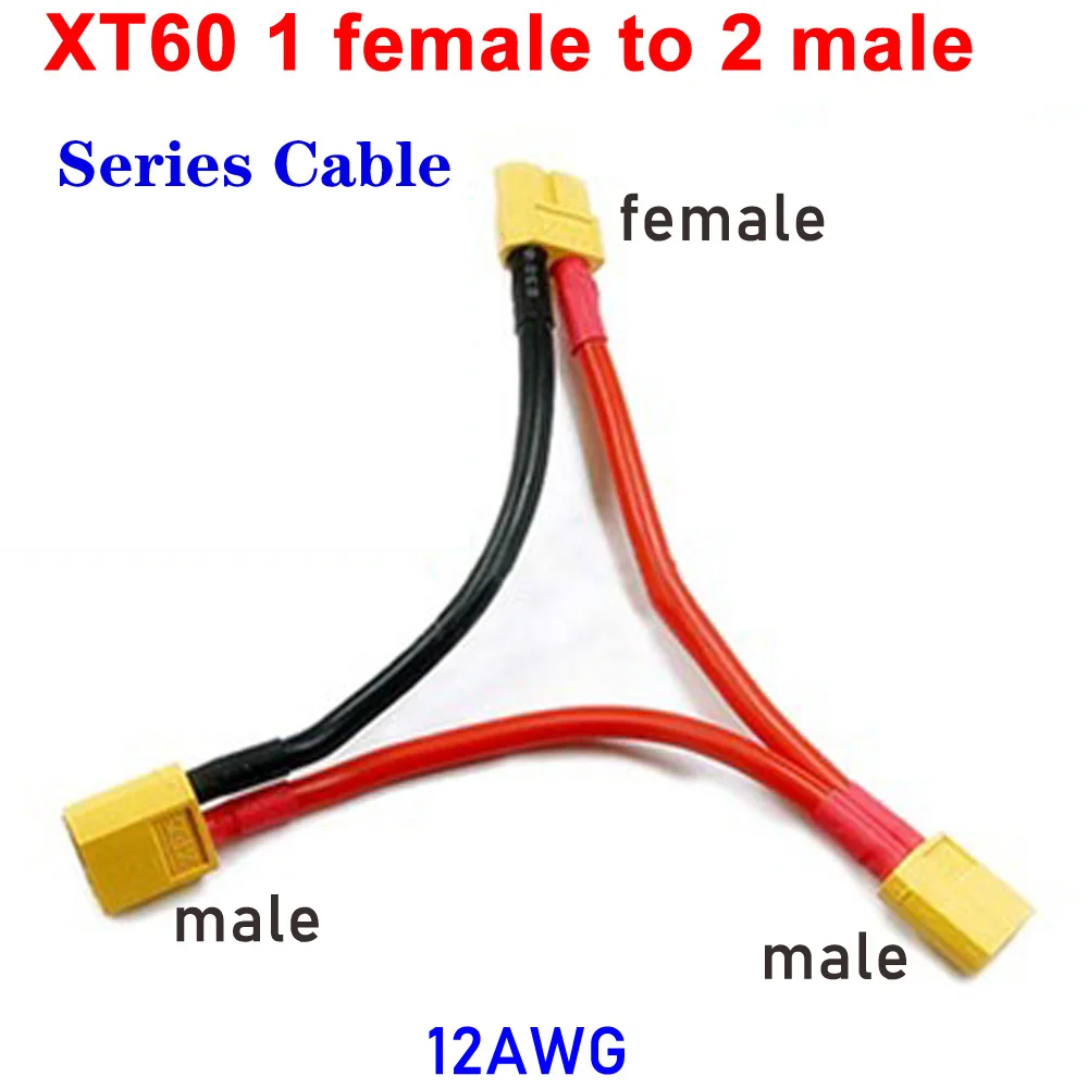 

XT30 XT60 XT90 TRX T разъем «папа-мама» 12AWG 10AWG адаптер аккумулятора серии Y-образный соединительный кабель для радиоуправляемого вертолета