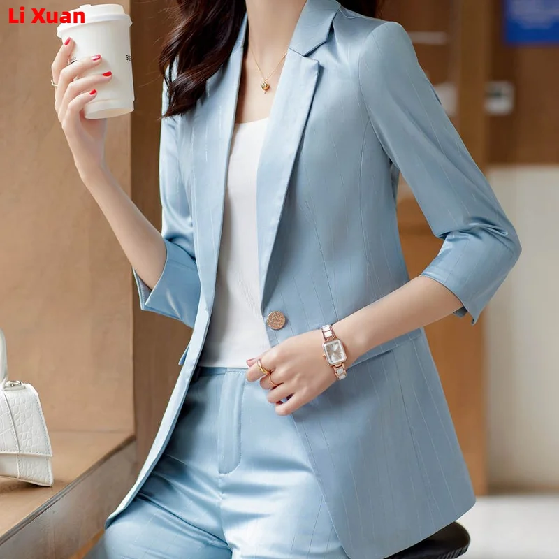 Superior Quality Spring Summer Formal Ladies Fashion Blazer Women Business with Sets Work Wear Office Casual Pants Jacket Suits