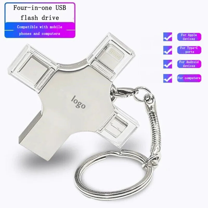 4-в-1 USB Android/TYPE-C/USB3.0/OTG 1M + циклы высокая скорость 17-90 Мб/с широкий диапазон