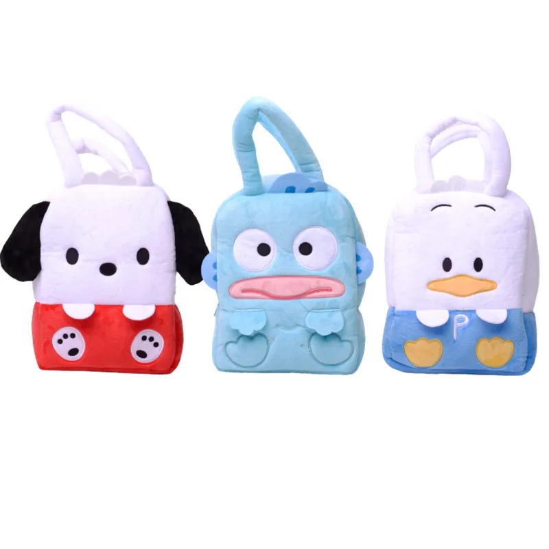 

Kawaii Anime Sanrios Hangyodon Pekkle Pochacco Cartoon Plush Toy Plush Handbag Sundry Storage Box Lunch Box Bento Bag Gift