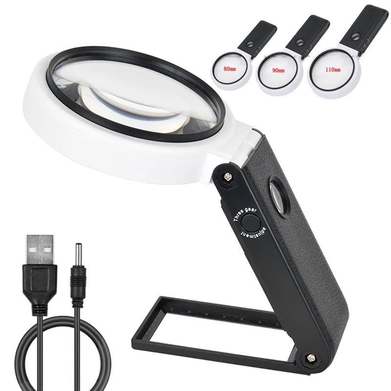 

Appraisal, Magnifying Magnifier For Lights Led With Soldering Helping Glass Reading,jewelry Welding Foldable Hand And 8