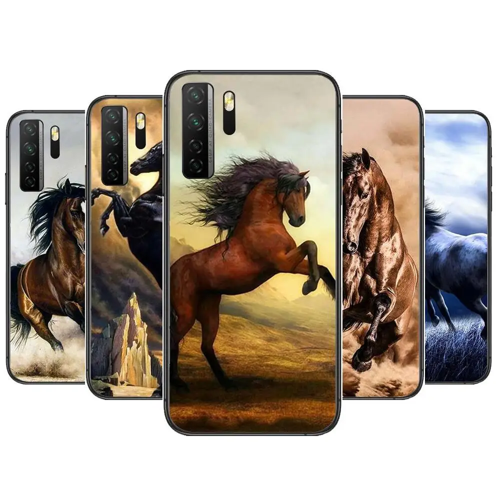 

Horse Animal Black Soft Cover The Pooh For Huawei Nova 8 7 6 SE 5T 7i 5i 5Z 5 4 4E 3 3i 3E 2i Pro Phone Case cases